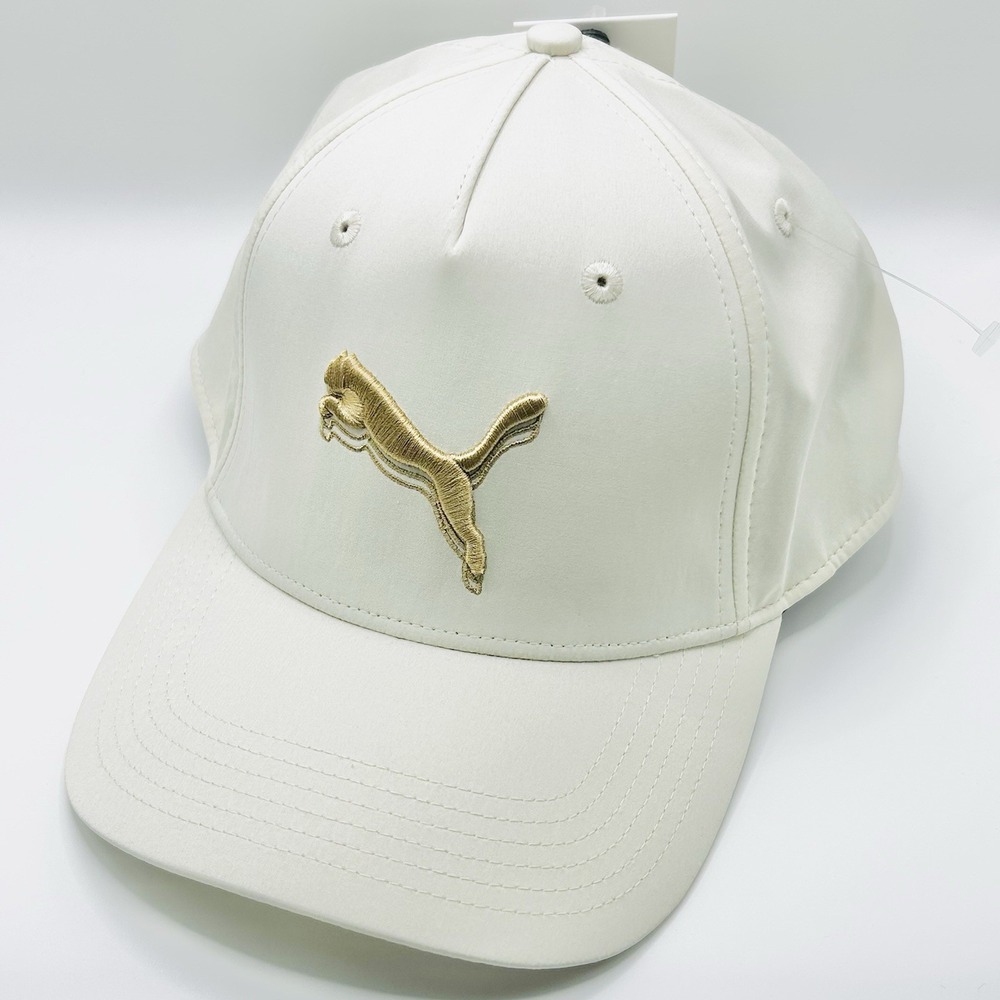PUMA Sports Logo Hat Cap Adjustable Strapback Beige Outdoors Casual Golf Tennis